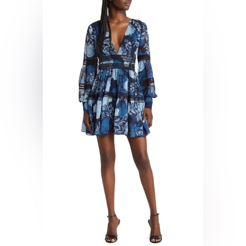Bardot Hallie Floral Long Sleeve Mini Dress